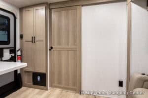 2026 Forest River Flagstaff Micro Lite 25MBR Front Kitchen Travel Trailer Interior Image