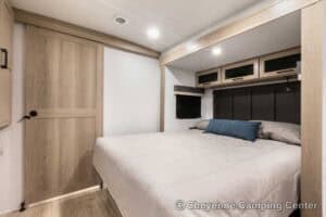 2026 Forest River Flagstaff Micro Lite 25MBR Front Kitchen Travel Trailer Interior Image