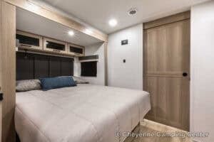 2026 Forest River Flagstaff Micro Lite 25MBR Front Kitchen Travel Trailer Interior Image