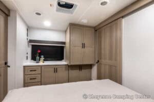 2026 Forest River Flagstaff Micro Lite 25MBR Front Kitchen Travel Trailer Interior Image