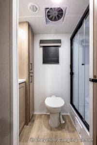 2026 Forest River Flagstaff Micro Lite 25MBR Front Kitchen Travel Trailer Interior Image