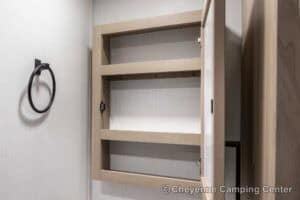 2026 Forest River Flagstaff Micro Lite 25MBR Front Kitchen Travel Trailer Interior Image