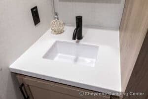 2026 Forest River Flagstaff Micro Lite 25MBR Front Kitchen Travel Trailer Interior Image