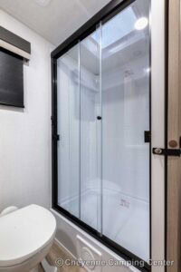 2026 Forest River Flagstaff Micro Lite 25MBR Front Kitchen Travel Trailer Interior Image