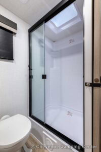 2026 Forest River Flagstaff Micro Lite 25MBR Front Kitchen Travel Trailer Interior Image