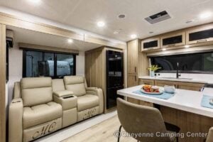 2027 Forest River Flagstaff Micro Lite 25MBR Front Kitchen Travel Trailer Interior Image