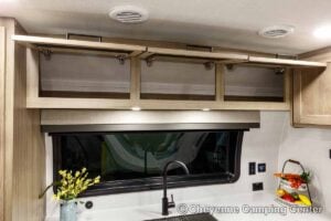 2027 Forest River Flagstaff Micro Lite 25MBR Front Kitchen Travel Trailer Interior Image
