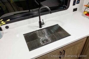 2027 Forest River Flagstaff Micro Lite 25MBR Front Kitchen Travel Trailer Interior Image