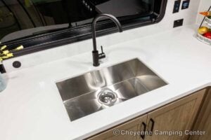 2027 Forest River Flagstaff Micro Lite 25MBR Front Kitchen Travel Trailer Interior Image
