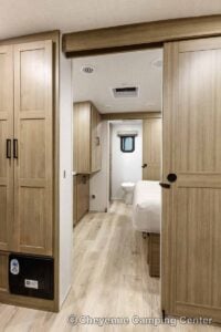 2027 Forest River Flagstaff Micro Lite 25MBR Front Kitchen Travel Trailer Interior Image