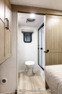 2027 Forest River Flagstaff Micro Lite 25MBR Front Kitchen Travel Trailer Interior Image