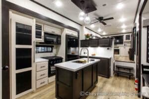 2026 Forest River Sabre 37FLH Front Living Room Fifth Wheel Interior Image