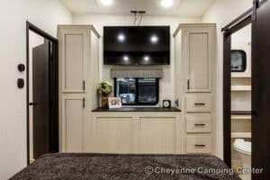 2026 Forest River Sabre 37FLH Front Living Room Fifth Wheel Interior Image
