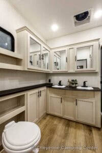 2026 Forest River Sabre 37FLH Front Living Room Fifth Wheel Interior Image