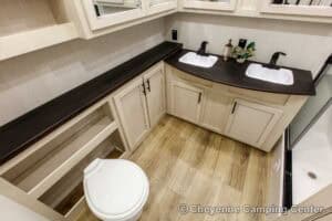 2026 Forest River Sabre 37FLH Front Living Room Fifth Wheel Interior Image