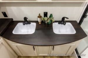 2026 Forest River Sabre 37FLH Front Living Room Fifth Wheel Interior Image