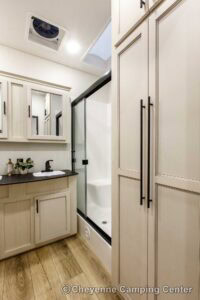 2026 Forest River Sabre 37FLH Front Living Room Fifth Wheel Interior Image