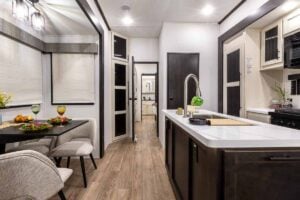 2027 Forest River Sabre 37FLH Front Living Room Fifth Wheel Interior Image