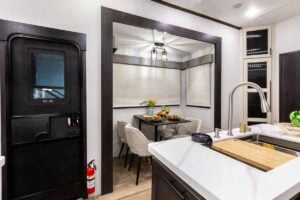 2027 Forest River Sabre 37FLH Front Living Room Fifth Wheel Interior Image