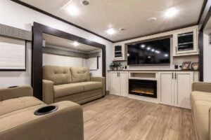 2027 Forest River Sabre 37FLH Front Living Room Fifth Wheel Interior Image