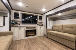 2027 Forest River Sabre 37FLH Front Living Room Fifth Wheel Interior Image