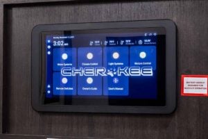 2027 Forest River Sabre 37FLH Front Living Room Fifth Wheel Interior Image