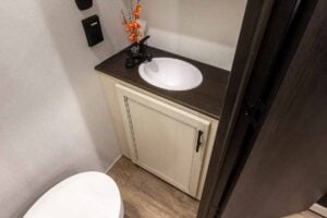 2027 Forest River Sabre 37FLH Front Living Room Fifth Wheel Interior Image