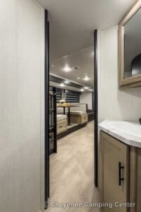 2026 Forest River Cherokee Grey Wolf 26KF Bunkhouse Travel Trailer Interior Image