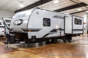 2026 Forest River Cherokee Grey Wolf Black Label 23MKBL Couples Travel Trailer Exterior Image
