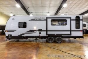 2026 Forest River Cherokee Grey Wolf Black Label 23MKBL Couples Travel Trailer Exterior Image
