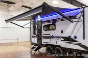 2026 Forest River Cherokee Grey Wolf Black Label 23MKBL Couples Travel Trailer Exterior Image