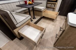 2026 Forest River Cherokee Grey Wolf Black Label 23MKBL Couples Travel Trailer Interior Image