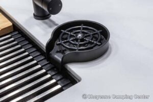 2026 Forest River Cherokee Grey Wolf Black Label 23MKBL Couples Travel Trailer Interior Image