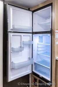 2026 Forest River Cherokee Grey Wolf Black Label 23MKBL Couples Travel Trailer Interior Image