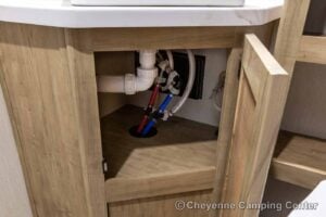 2026 Forest River Cherokee Grey Wolf Black Label 23MKBL Couples Travel Trailer Interior Image