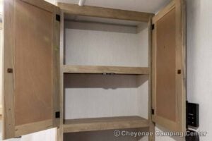 2026 Forest River Cherokee Grey Wolf Black Label 23MKBL Couples Travel Trailer Interior Image