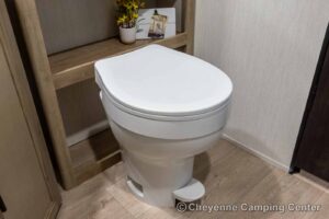 2026 Forest River Cherokee Grey Wolf Black Label 23MKBL Couples Travel Trailer Interior Image