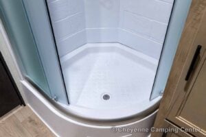 2026 Forest River Cherokee Grey Wolf Black Label 23MKBL Couples Travel Trailer Interior Image