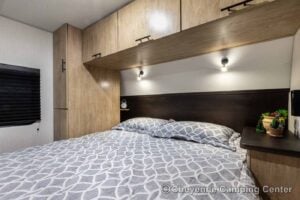 2026 Forest River Cherokee Grey Wolf Black Label 23MKBL Couples Travel Trailer Interior Image