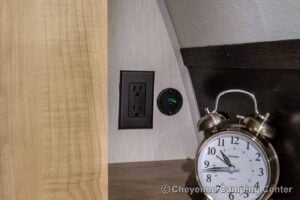 2026 Forest River Cherokee Grey Wolf Black Label 23MKBL Couples Travel Trailer Interior Image