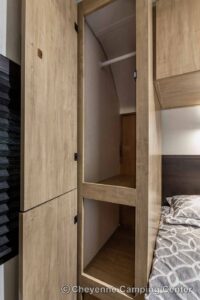 2026 Forest River Cherokee Grey Wolf Black Label 23MKBL Couples Travel Trailer Interior Image