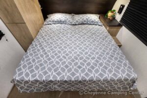 2026 Forest River Cherokee Grey Wolf Black Label 23MKBL Couples Travel Trailer Interior Image