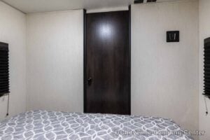 2026 Forest River Cherokee Grey Wolf Black Label 23MKBL Couples Travel Trailer Interior Image