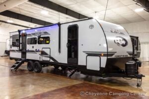 2026 Forest River Cherokee Grey Wolf Black Label 24RRTBL Toy Hauler Travel Trailer Exterior Image