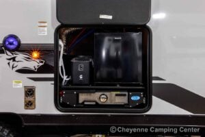 2026 Forest River Cherokee Grey Wolf Black Label 24RRTBL Toy Hauler Travel Trailer Exterior Image