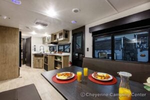 2026 Forest River Cherokee Grey Wolf Black Label 24RRTBL Toy Hauler Travel Trailer Interior Image