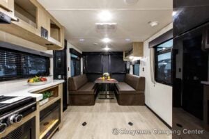 2026 Forest River Cherokee Grey Wolf Black Label 24RRTBL Toy Hauler Travel Trailer Interior Image