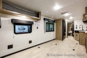 2026 Forest River Cherokee Grey Wolf Black Label 24RRTBL Toy Hauler Travel Trailer Interior Image