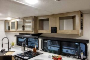 2026 Forest River Cherokee Grey Wolf Black Label 24RRTBL Toy Hauler Travel Trailer Interior Image