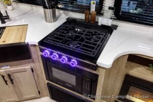 2026 Forest River Cherokee Grey Wolf Black Label 24RRTBL Toy Hauler Travel Trailer Interior Image